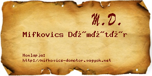 Mifkovics Dömötör névjegykártya